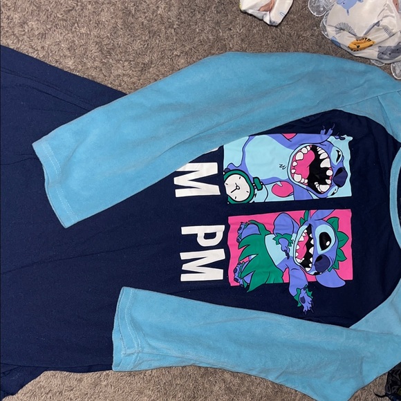 Blue and Navy Long Sleeve Graphic nightgown - Picture 2 of 2